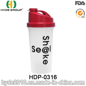 Bouteille en plastique nouvellement portative de secoueur de protéine de pp, bouteille en plastique adaptée aux besoins du client de secoueur de BPA (HDP-0316)